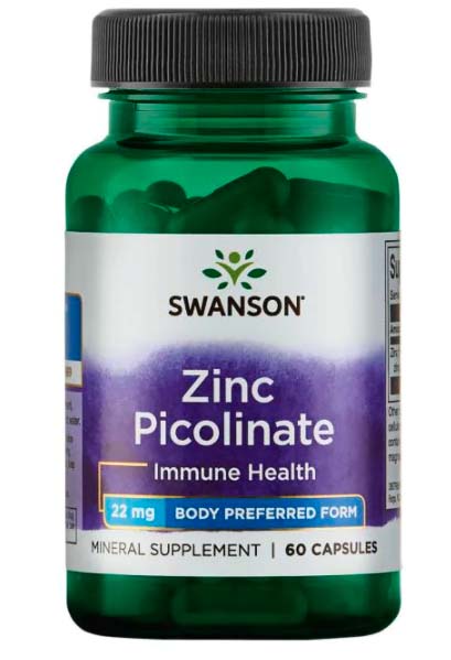 Swanson zinc picolinat 22mg 60 kapsl